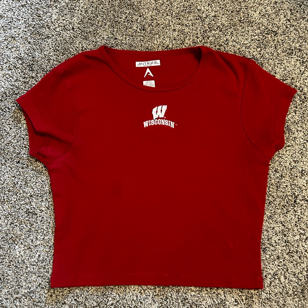 Antigua Red Wisconsin Women's Short Sleeve Tee